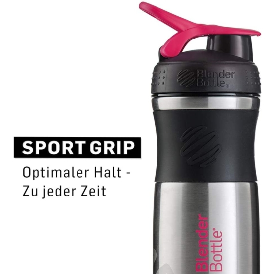 BlenderBottle Sportmixer Edelstahl Black/Pink 820ml