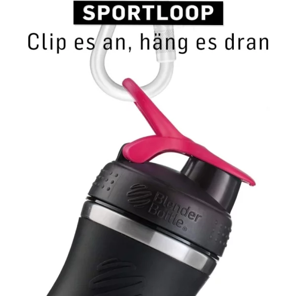 BlenderBottle Sportmixer Edelstahl Black/Pink 820ml